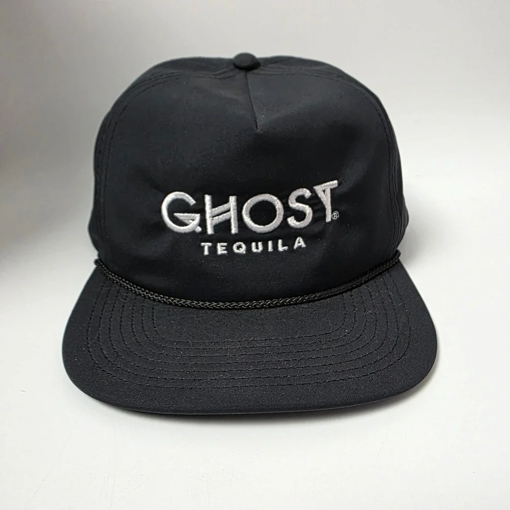 Ghost Tequila Rope Hat Black Snapback Adjustable Baseball Cap Embroidered Logo